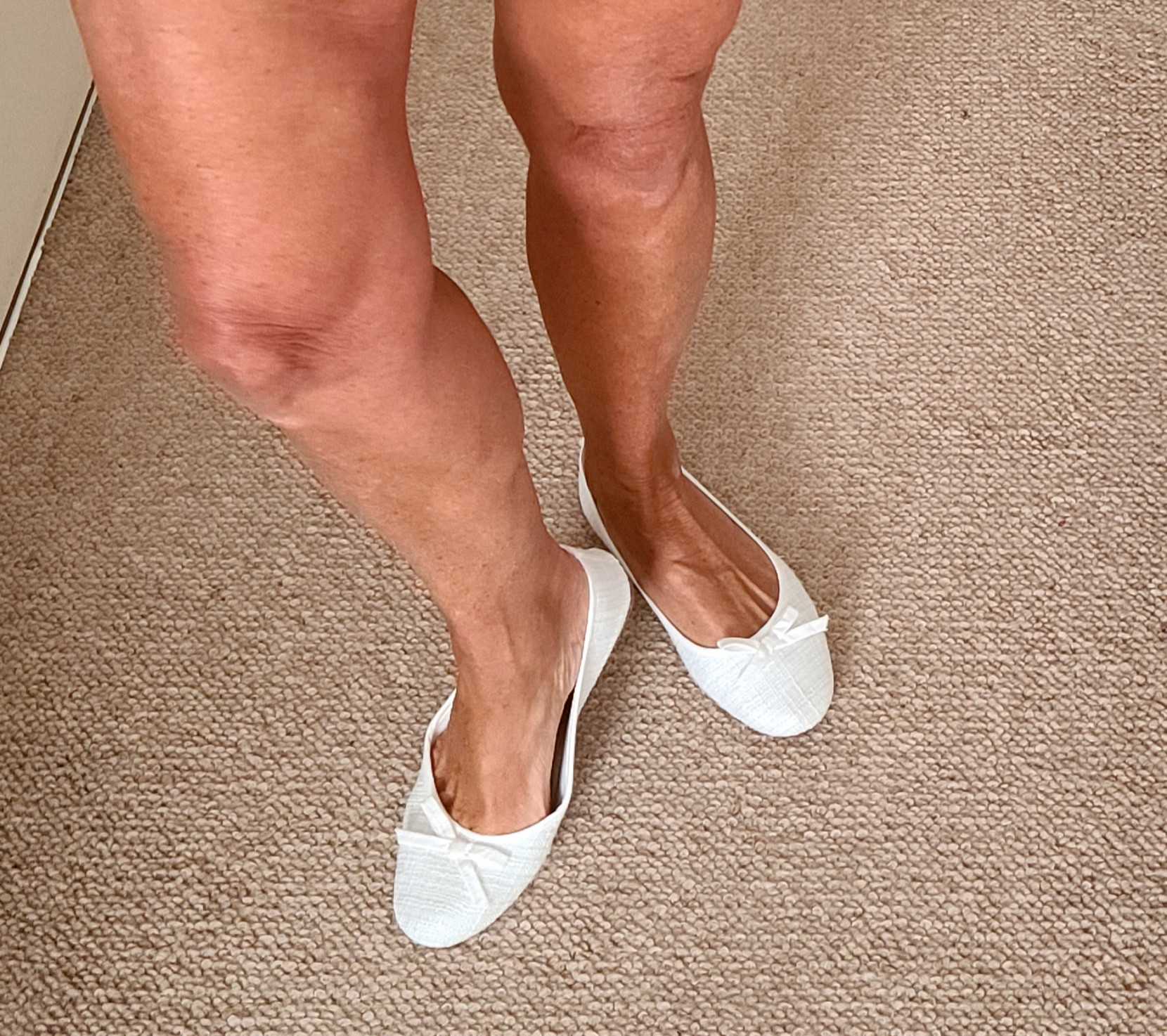 White Worn Flats